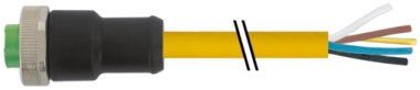 Mini (7/8) 4 pole, Female 0° w/ Cable  7700-A4021-U1C0500